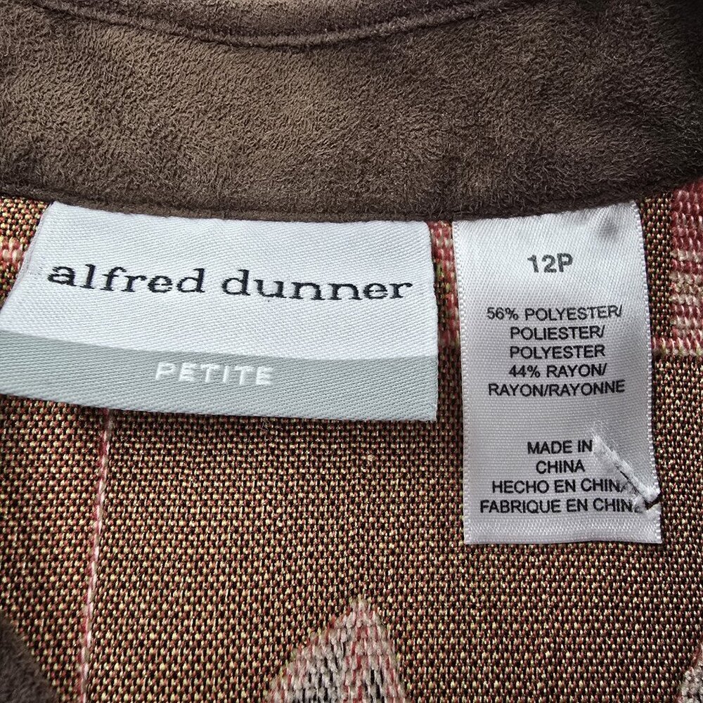 Alfred Dunner Tapestry Vest 12P Fall Leaves Full Zip Autumn Artsy Ombre Western - Picture 3 of 6